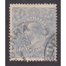 Australian    King George V    4d Blue   Single Crown WMK  Plate Variety 2R6..